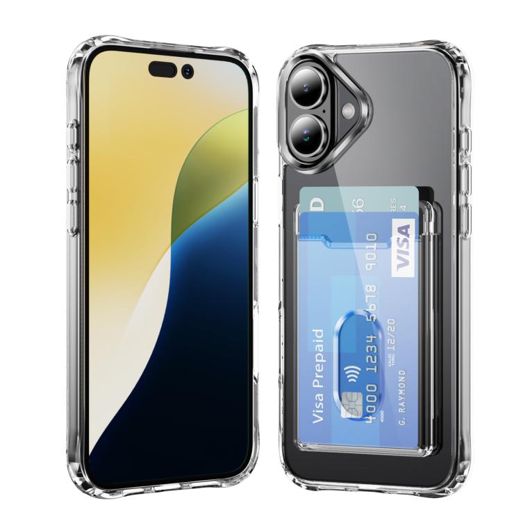Crystal Clear Card Slot PC Hybrid TPU Phone Case, For iPhone 17 Pro Max, For iPhone 17 Pro, For iPhone 17, For iPhone 17 Air, For iPhone 16e