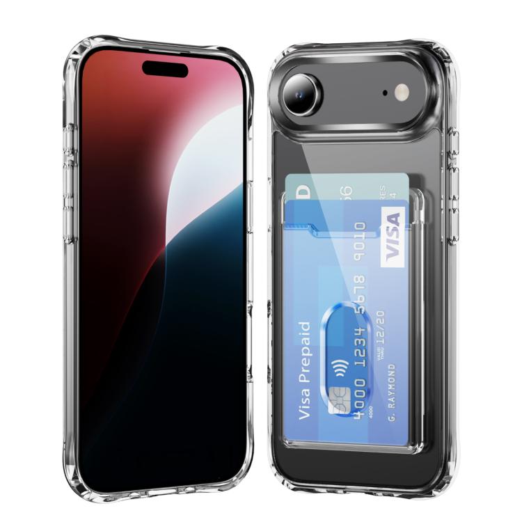 Crystal Clear Card Slot PC Hybrid TPU Phone Case, For iPhone 17 Pro Max, For iPhone 17 Pro, For iPhone 17, For iPhone 17 Air, For iPhone 16e