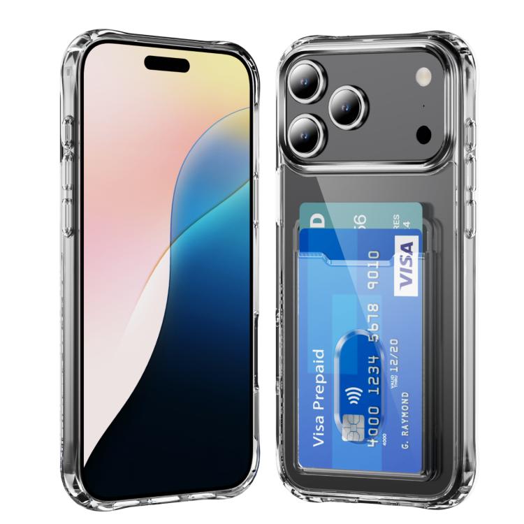 Crystal Clear Card Slot PC Hybrid TPU Phone Case, For iPhone 17 Pro Max, For iPhone 17 Pro, For iPhone 17, For iPhone 17 Air, For iPhone 16e