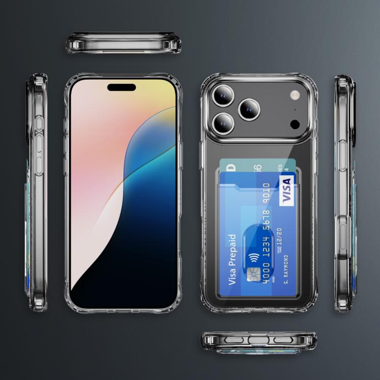 Crystal Clear Card Slot PC Hybrid TPU Phone Case, For iPhone 17 Pro Max, For iPhone 17 Pro, For iPhone 17, For iPhone 17 Air, For iPhone 16e