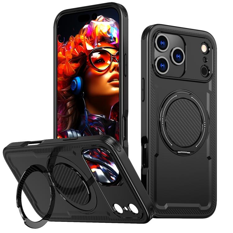 Metal 360 Degree Rotation Holder MagSafe Phone Case, For iPhone 17 Pro Max, For iPhone 17 Pro, For iPhone 17, For iPhone 17 Air