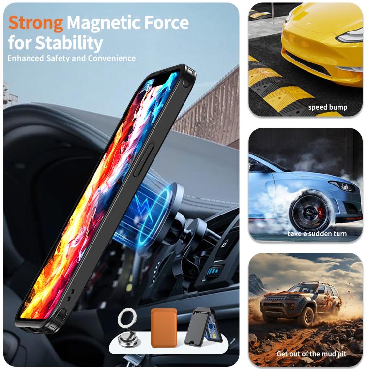 Metal 360 Degree Rotation Holder MagSafe Phone Case, For iPhone 16 Pro Max, For iPhone 16 Pro, For iPhone 16 Plus, For iPhone 16