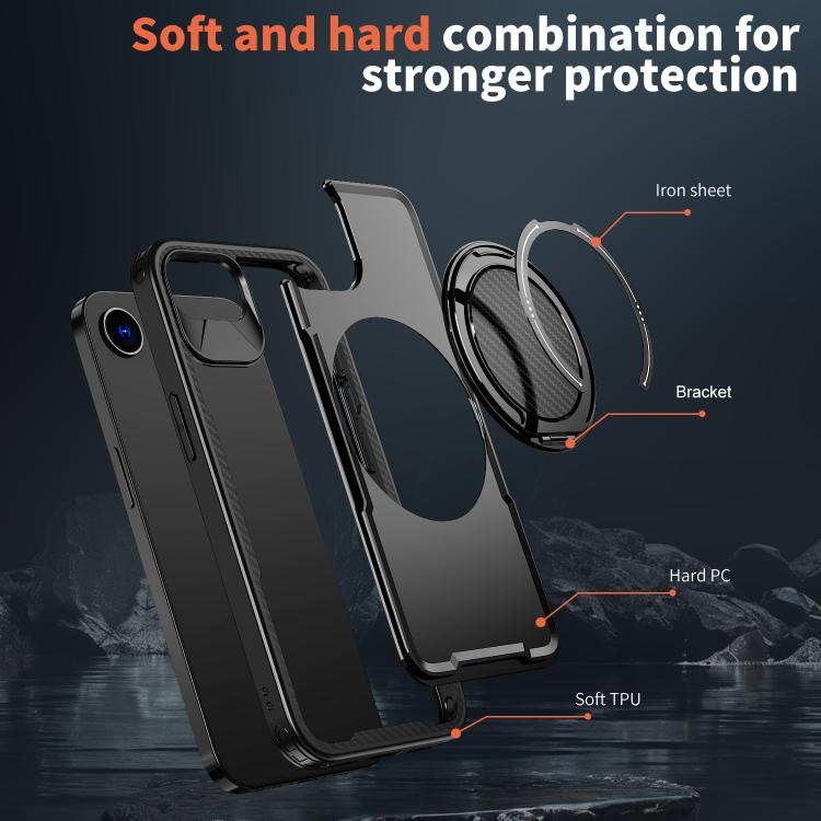 Metal 360 Degree Rotation Holder MagSafe Phone Case, For iPhone 16 Pro Max, For iPhone 16 Pro, For iPhone 16 Plus, For iPhone 16
