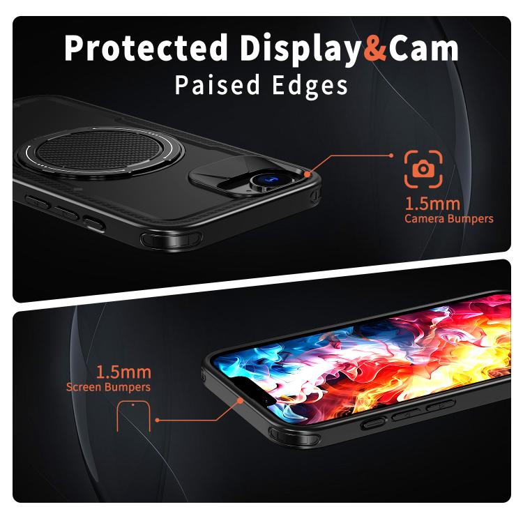 Metal 360 Degree Rotation Holder MagSafe Phone Case, For iPhone 16 Pro Max, For iPhone 16 Pro, For iPhone 16 Plus, For iPhone 16