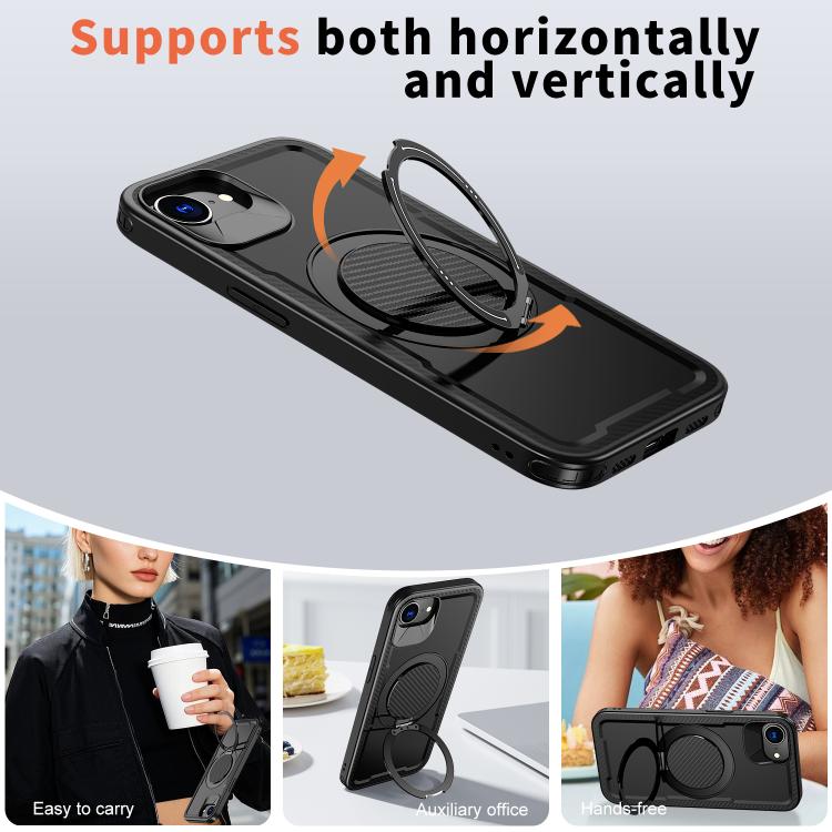 Metal 360 Degree Rotation Holder MagSafe Phone Case, For iPhone 16 Pro Max, For iPhone 16 Pro, For iPhone 16 Plus, For iPhone 16