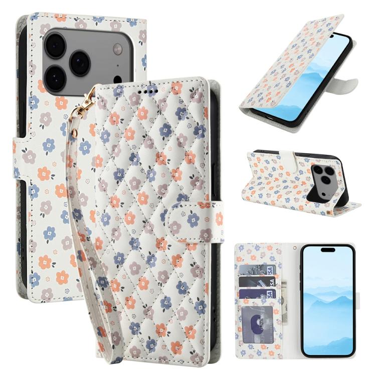 Flower Pattern Buckle Leather Phone Case with Lanyard, For iPhone 17 Pro Max, For iPhone 17 Pro, For iPhone 17, For iPhone 17 Air