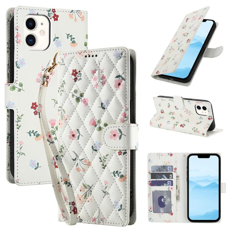 Flower Pattern Buckle Leather Phone Case with Lanyard, For iPhone 11, For iPhone 11 Pro, For iPhone X / XS, For iPhone XR