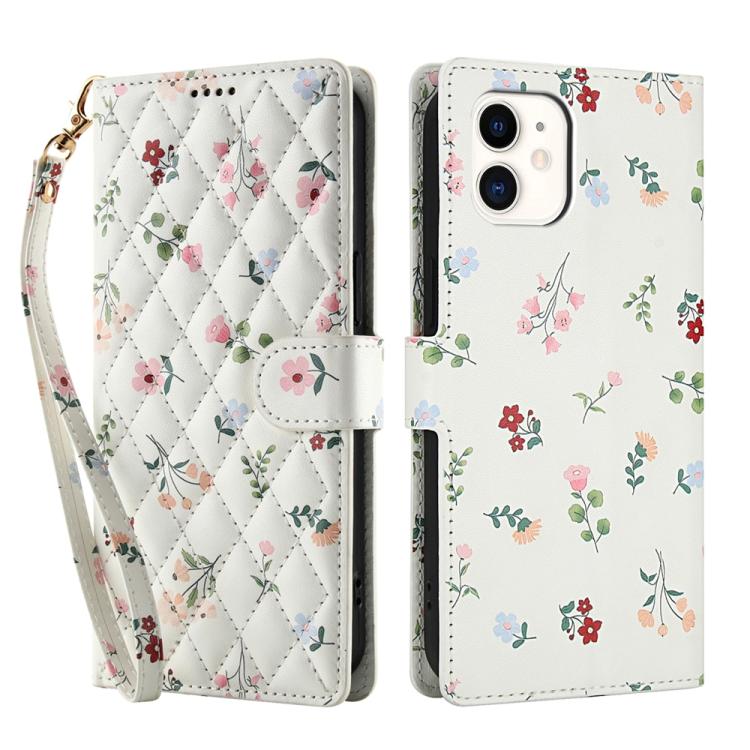 Flower Pattern Buckle Leather Phone Case with Lanyard, For iPhone 11, For iPhone 11 Pro, For iPhone X / XS, For iPhone XR