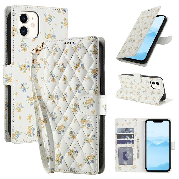 Flower Pattern Buckle Leather Phone Case with Lanyard, For iPhone 11, For iPhone 11 Pro, For iPhone X / XS, For iPhone XR