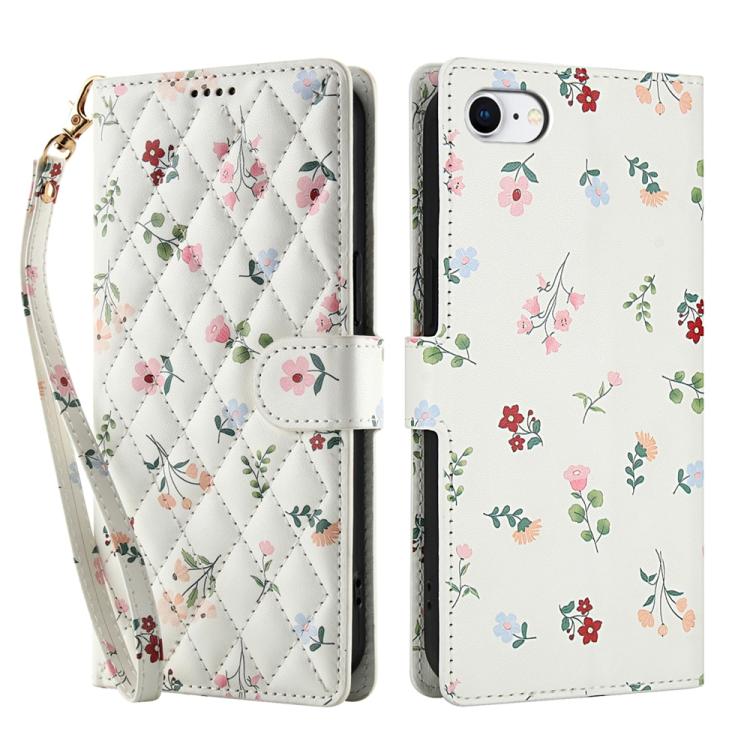 Flower Pattern Buckle Leather Phone Case with Lanyard, For iPhone SE 2022 / SE 2020 / 8 / 7, For iPhone 13 Pro Max, For iPhone 13 Pro, For iPhone 13 mini