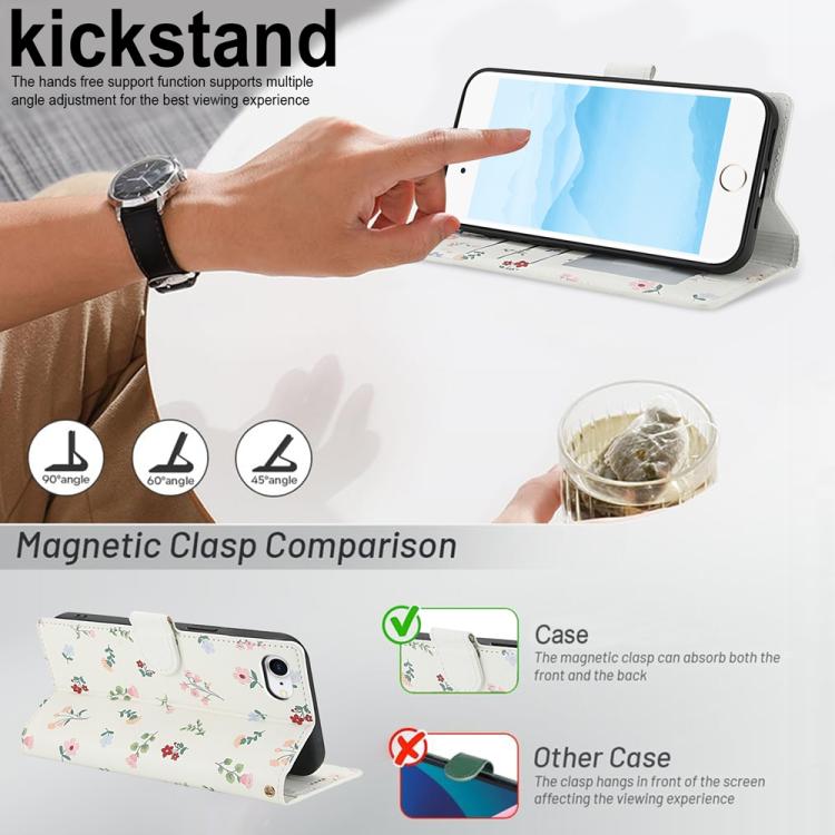 Flower Pattern Buckle Leather Phone Case with Lanyard, For iPhone SE 2022 / SE 2020 / 8 / 7, For iPhone 13 Pro Max, For iPhone 13 Pro, For iPhone 13 mini