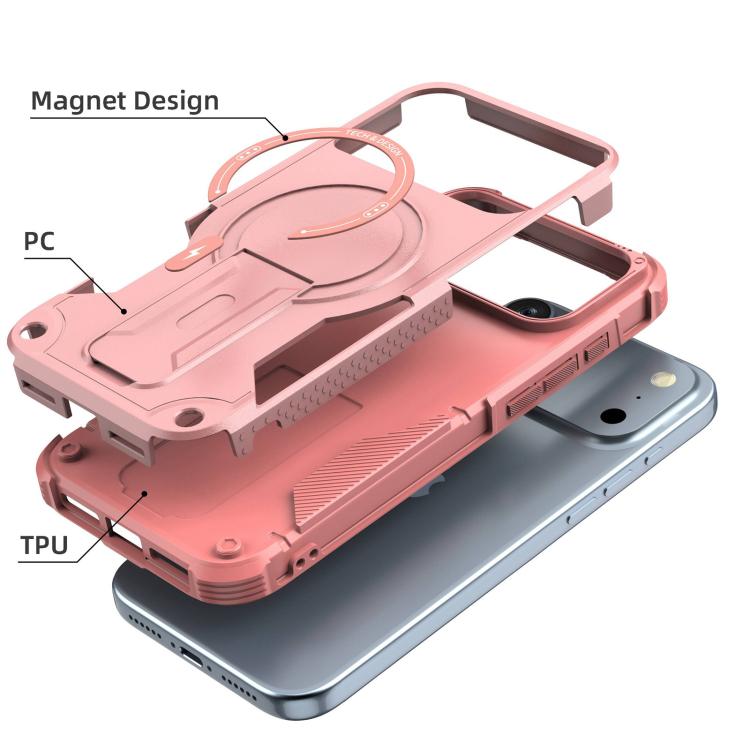 Armor Magsafe Holder PC Hybrid TPU Phone Case, For iPhone 17 Pro Max, For iPhone 17 Pro, For iPhone 17, For iPhone 17 Air