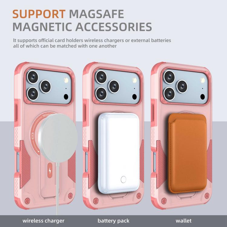 Armor Magsafe Holder PC Hybrid TPU Phone Case, For iPhone 17 Pro Max, For iPhone 17 Pro, For iPhone 17, For iPhone 17 Air