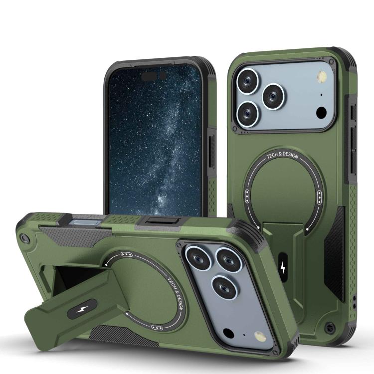 Armor Magsafe Holder PC Hybrid TPU Phone Case, For iPhone 17 Pro Max, For iPhone 17 Pro, For iPhone 17, For iPhone 17 Air