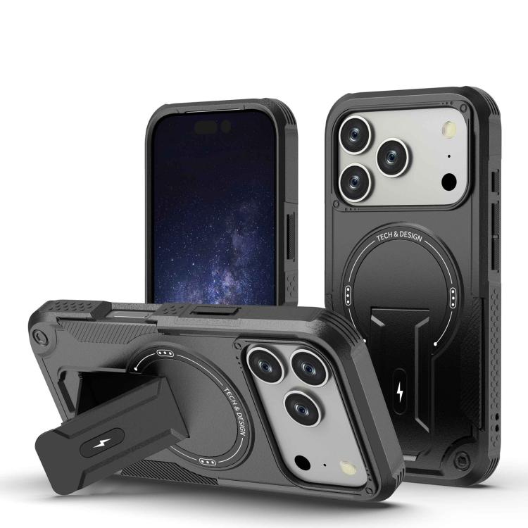 Armor Magsafe Holder PC Hybrid TPU Phone Case, For iPhone 17 Pro Max, For iPhone 17 Pro, For iPhone 17, For iPhone 17 Air
