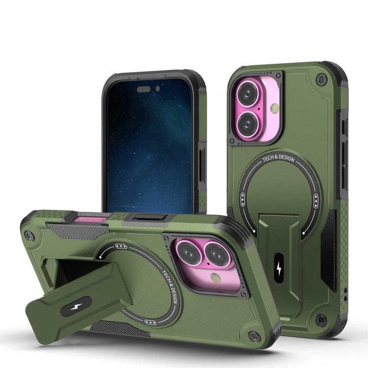 Armor Magsafe Holder PC Hybrid TPU Phone Case, For iPhone 17 Pro Max, For iPhone 17 Pro, For iPhone 17, For iPhone 17 Air