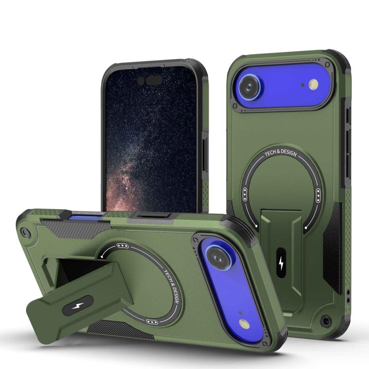 Armor Magsafe Holder PC Hybrid TPU Phone Case, For iPhone 17 Pro Max, For iPhone 17 Pro, For iPhone 17, For iPhone 17 Air