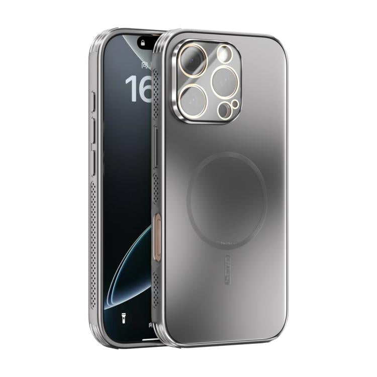 ABEEL Heat Dissipation Frosted MagSafe Phone Case with Lens Film, For iPhone 16e, For iPhone 16 Pro Max, For iPhone 16 Pro, For iPhone 16 Plus