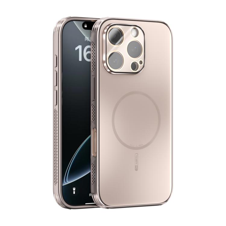 ABEEL Heat Dissipation Frosted MagSafe Phone Case with Lens Film, For iPhone 16e, For iPhone 16 Pro Max, For iPhone 16 Pro, For iPhone 16 Plus