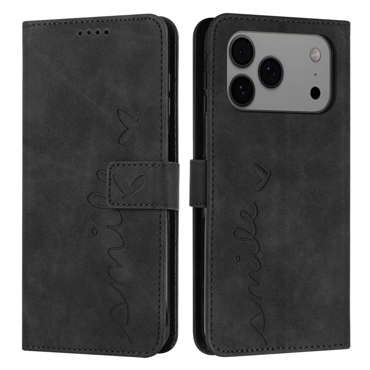 Skin Feel Heart Embossed Leather Phone Case with Long Lanyard, For iPhone 17 Pro Max, For iPhone 17 Pro, For iPhone 17, For iPhone 17 Air