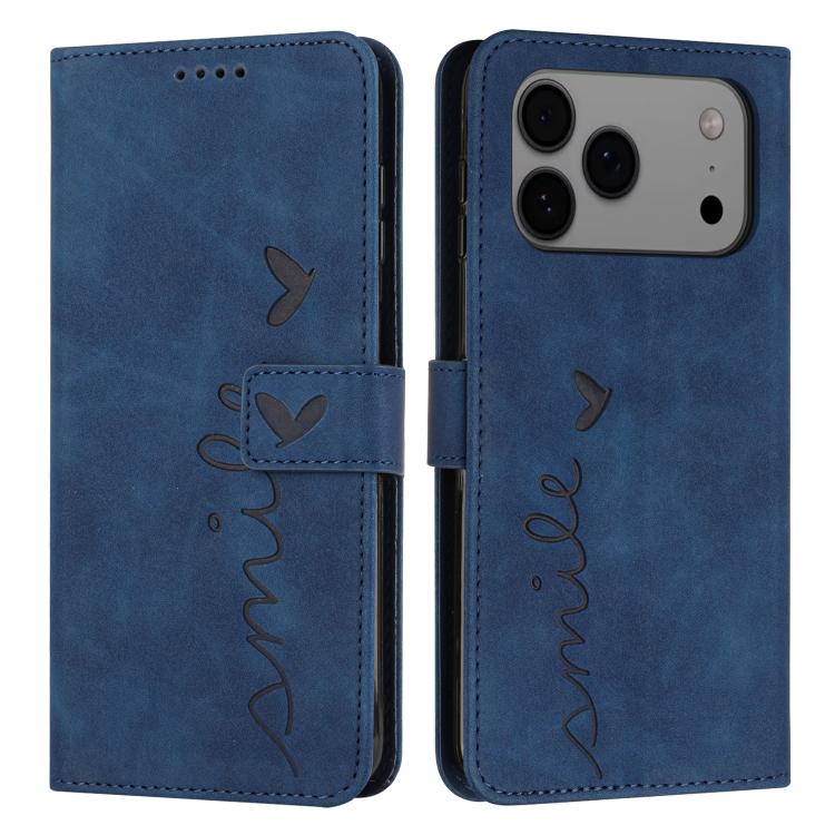Skin Feel Heart Embossed Leather Phone Case with Long Lanyard, For iPhone 17 Pro Max, For iPhone 17 Pro, For iPhone 17, For iPhone 17 Air