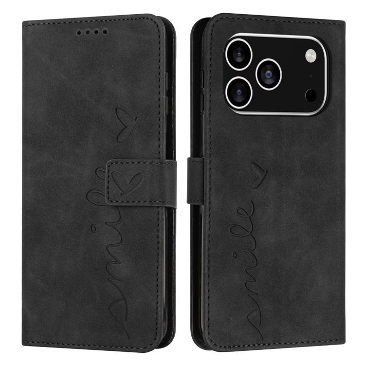 Skin Feel Heart Embossed Leather Phone Case with Long Lanyard, For iPhone 17 Pro Max, For iPhone 17 Pro, For iPhone 17, For iPhone 17 Air