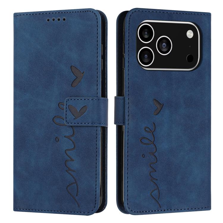 Skin Feel Heart Embossed Leather Phone Case with Long Lanyard, For iPhone 17 Pro Max, For iPhone 17 Pro, For iPhone 17, For iPhone 17 Air