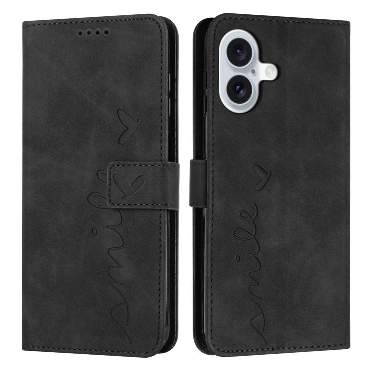 Skin Feel Heart Embossed Leather Phone Case with Long Lanyard, For iPhone 17 Pro Max, For iPhone 17 Pro, For iPhone 17, For iPhone 17 Air