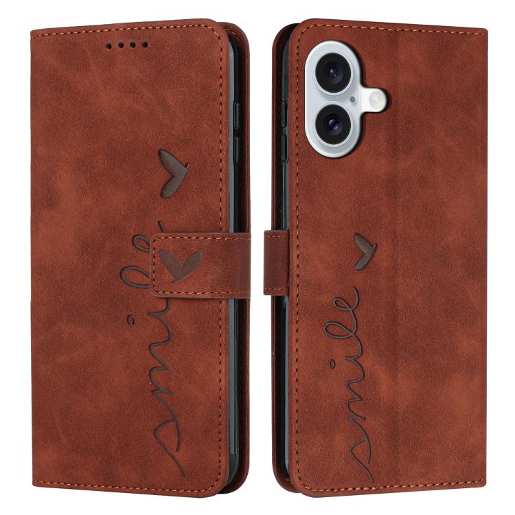 Skin Feel Heart Embossed Leather Phone Case with Long Lanyard, For iPhone 17 Pro Max, For iPhone 17 Pro, For iPhone 17, For iPhone 17 Air