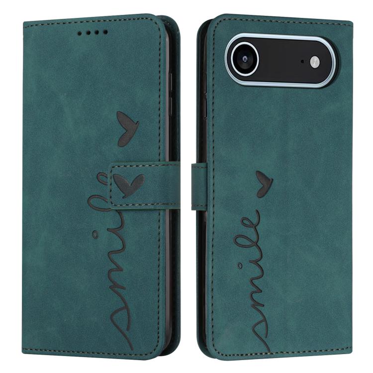 Skin Feel Heart Embossed Leather Phone Case with Long Lanyard, For iPhone 17 Pro Max, For iPhone 17 Pro, For iPhone 17, For iPhone 17 Air