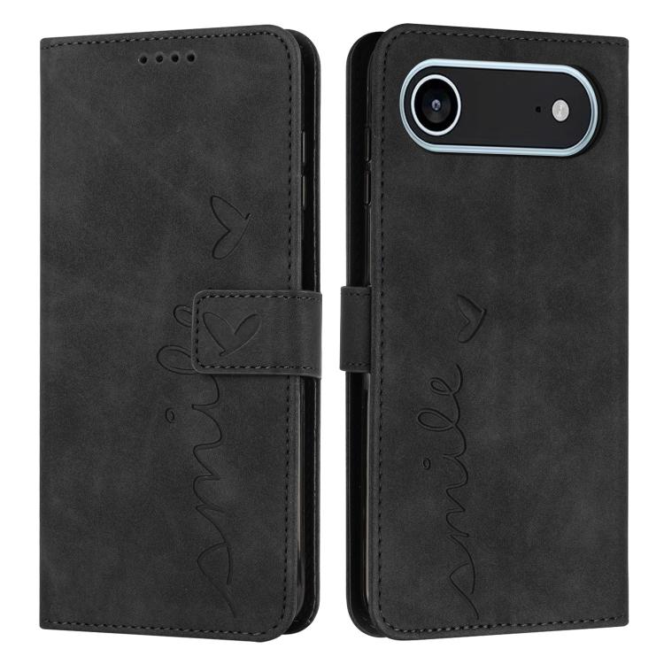 Skin Feel Heart Embossed Leather Phone Case with Long Lanyard, For iPhone 17 Pro Max, For iPhone 17 Pro, For iPhone 17, For iPhone 17 Air