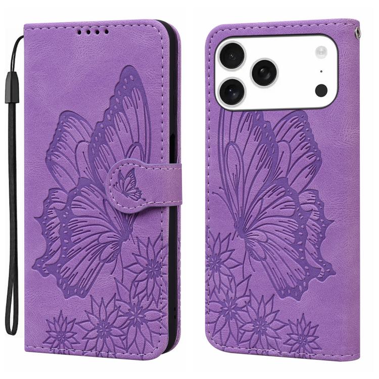 Retro Skin Feel Butterflies Embossing Horizontal Flip Leather Phone Case, For iPhone 17 Pro Max, For iPhone 17 Pro, For iPhone 17, For iPhone 17 Air
