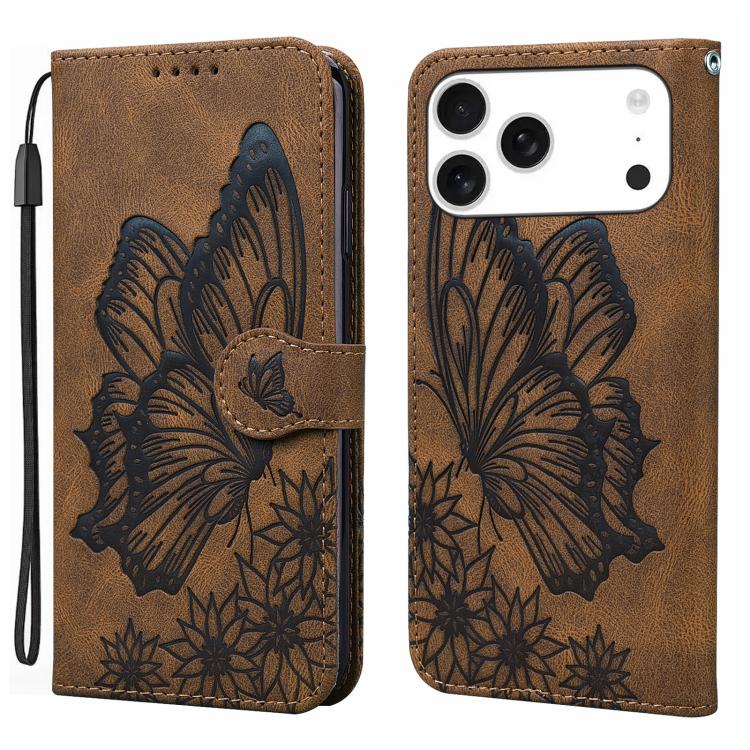 Retro Skin Feel Butterflies Embossing Horizontal Flip Leather Phone Case, For iPhone 17 Pro Max, For iPhone 17 Pro, For iPhone 17, For iPhone 17 Air