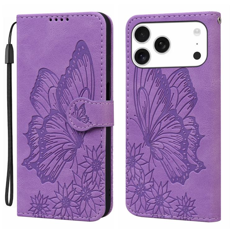 Retro Skin Feel Butterflies Embossing Horizontal Flip Leather Phone Case, For iPhone 17 Pro Max, For iPhone 17 Pro, For iPhone 17, For iPhone 17 Air