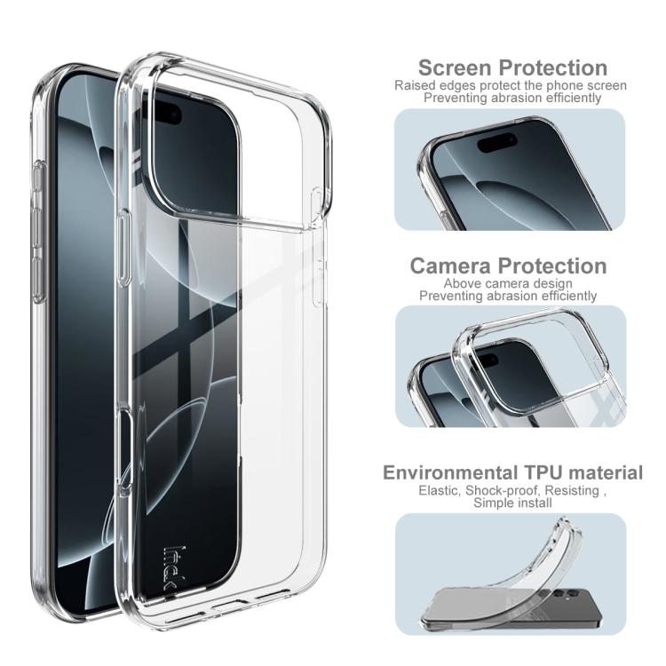 imak UX-10 Series Transparent Shockproof TPU Phone Case, For iPhone 17 Pro Max, For iPhone 17 Pro, For iPhone 17, For iPhone 17 Air