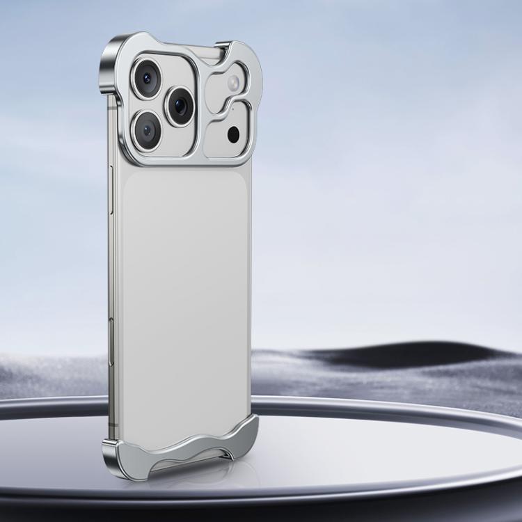 Frameless Metal Corner Pad Phone Case with Lens Film, For iPhone 17 Pro Max, For iPhone 17 Pro