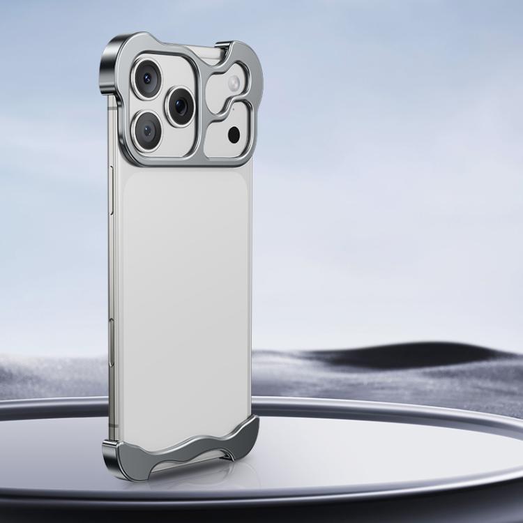 Frameless Metal Corner Pad Phone Case with Lens Film, For iPhone 17 Pro Max, For iPhone 17 Pro