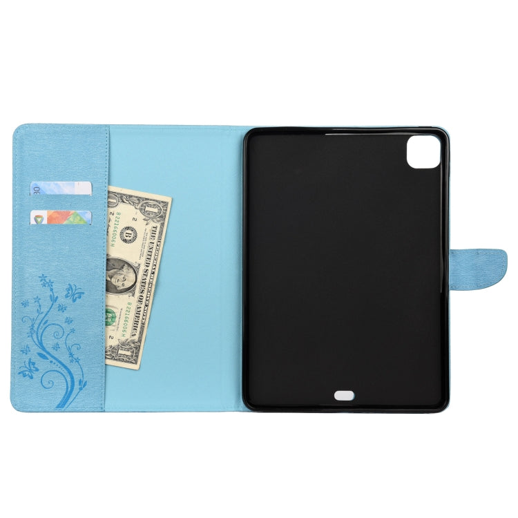 Butterfly Flower Embossing Pattern Horizontal Flip Leather Case with Holder & Card Slots & Wallet, For iPad Pro 11 (2020)
