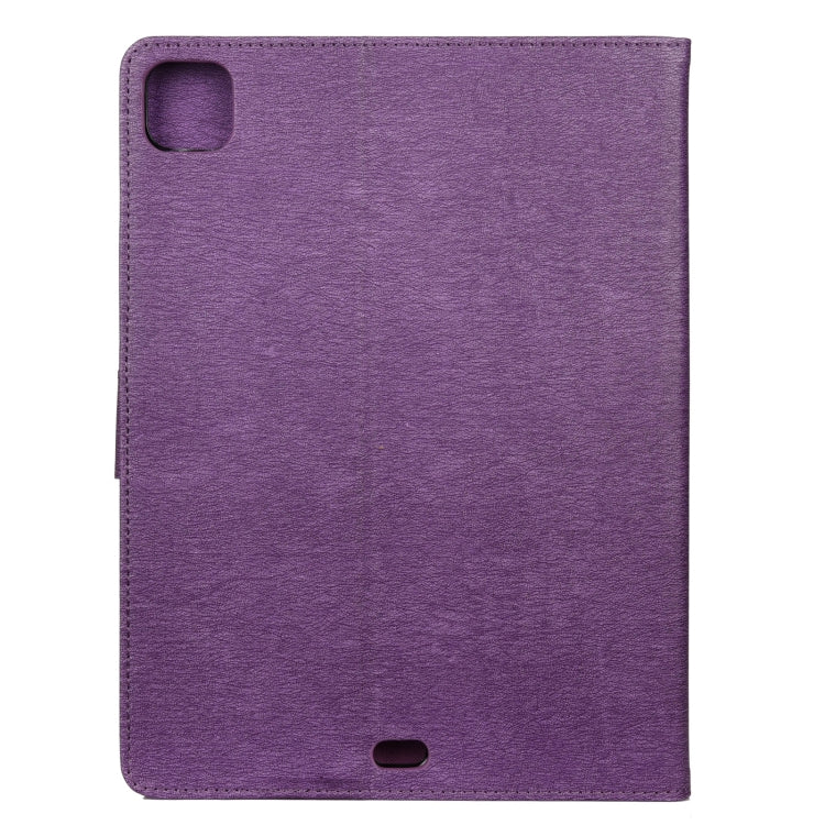 Étui en cuir à rabat horizontal avec motif papillon et fleur en relief, avec support, emplacements pour cartes et portefeuille, pour iPad Pro 11 (2020), Samsung Galaxy Tab S8+ / Tab S8 Plus / Tab S7 FE / Tab S7+