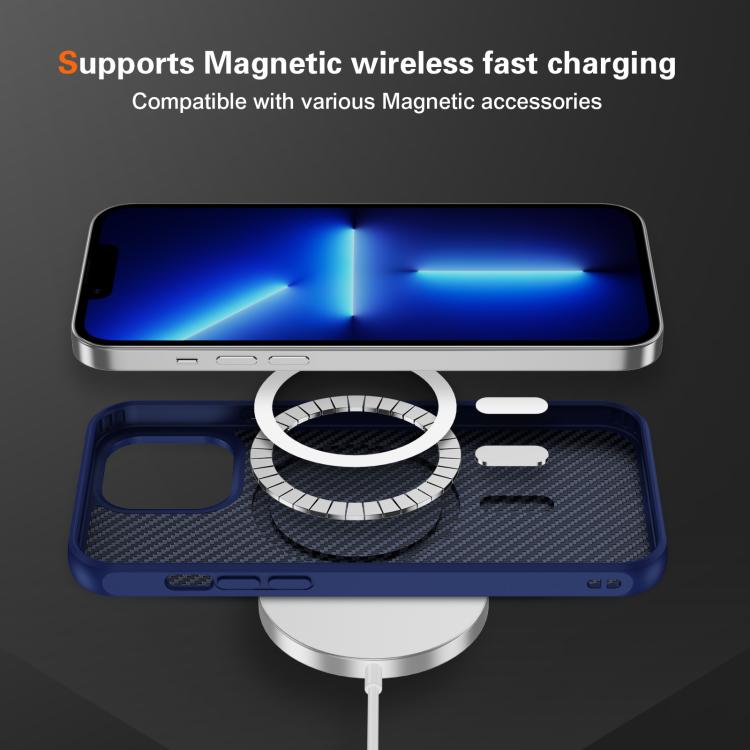 Carbon Fiber Texture Skin-feel MagSafe Phone Case, For iPhone 13 Pro Max, For iPhone 13 Pro