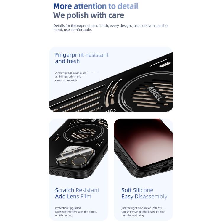 ABEEL Ice Fox Series Magsafe Heat Sink Cooling Phone Case, For iPhone 14 Pro, For iPhone 14 Pro Max, For iPhone 13 Pro Max, For iPhone 13 Pro