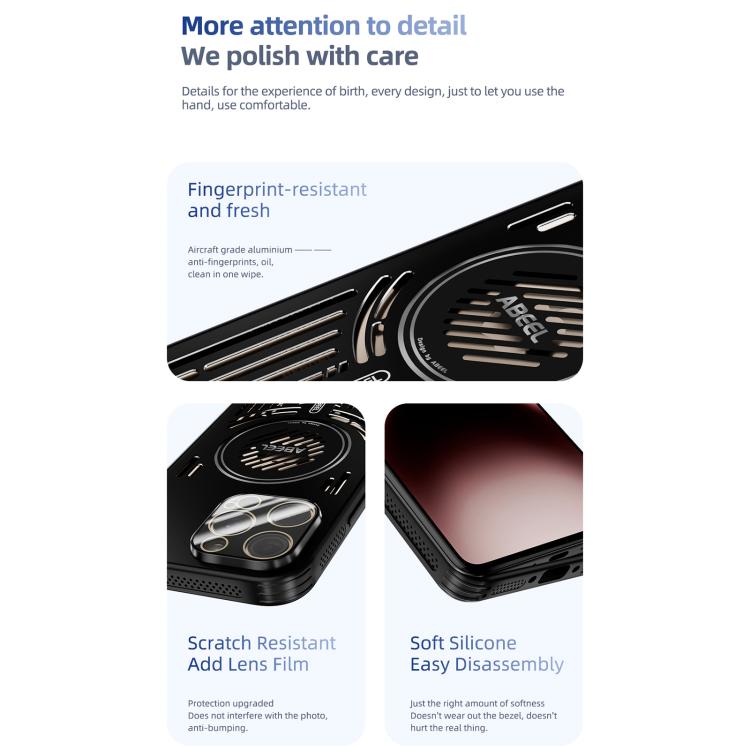 ABEEL Ice Fox Series Magsafe Heat Sink Cooling Phone Case, For iPhone 15 Pro Max, For iPhone 15 Pro, For iPhone 15, For iPhone 14