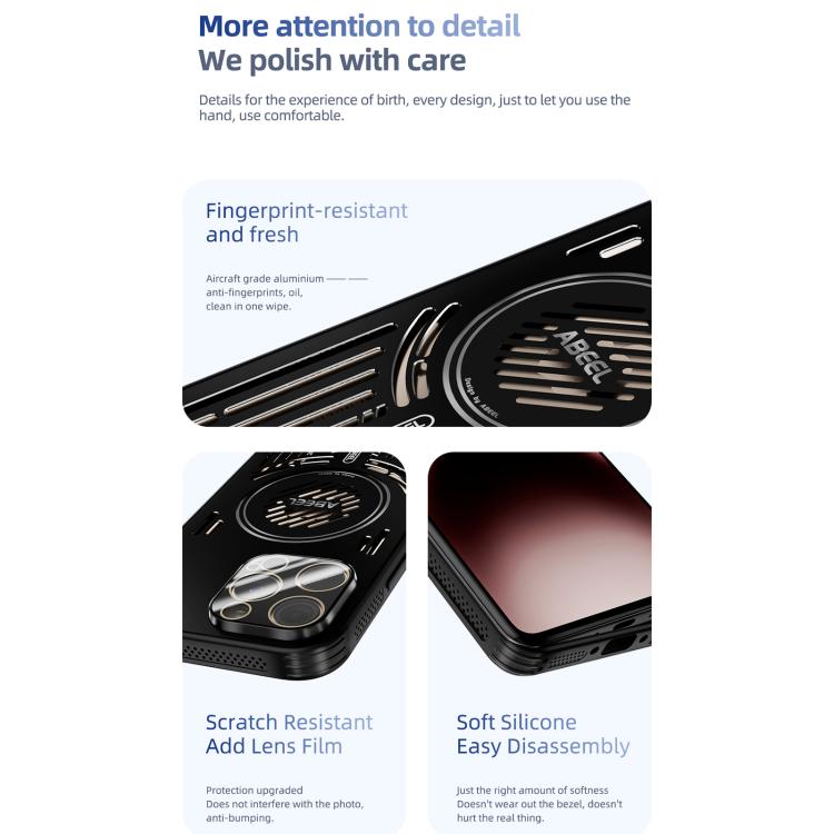 ABEEL Ice Fox Series Magsafe Heat Sink Cooling Phone Case, For iPhone 16e, For iPhone 16 Pro Max, For iPhone 16 Pro, For iPhone 16