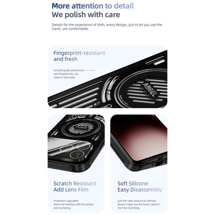 ABEEL Ice Fox Series Magsafe Heat Sink Cooling Phone Case, For iPhone 17 Pro Max, For iPhone 17 Pro, For iPhone 17, For iPhone 17 Air