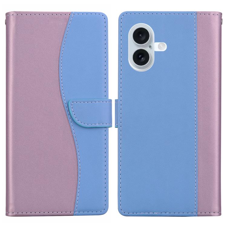 Embossed Two-Color Leather Phone Case, For iPhone 16 Plus, For iPhone 16, For iPhone 15 Pro Max