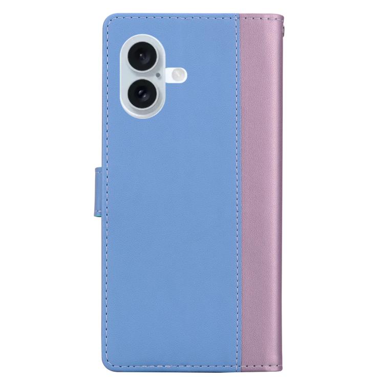 Embossed Two-Color Leather Phone Case, For iPhone 16 Plus, For iPhone 16, For iPhone 15 Pro Max