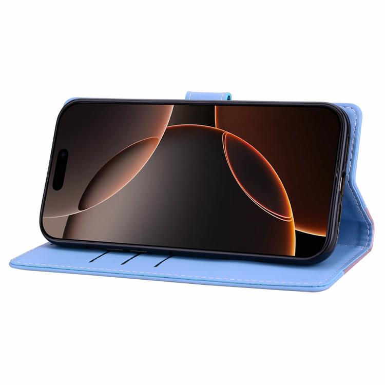 Embossed Two-Color Leather Phone Case, For iPhone 16 Plus, For iPhone 16, For iPhone 15 Pro Max