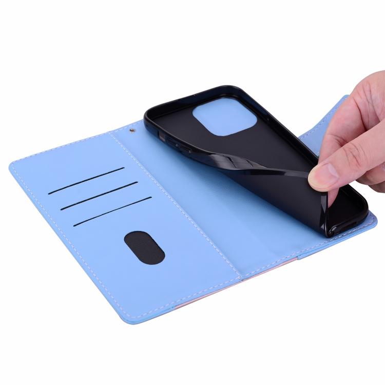 Embossed Two-Color Leather Phone Case, For iPhone 16 Plus, For iPhone 16, For iPhone 15 Pro Max