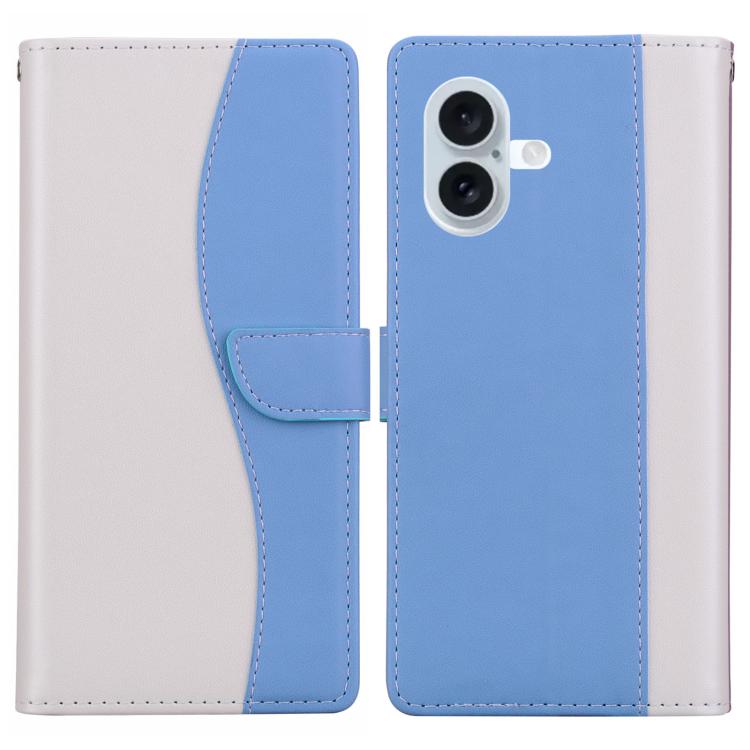 Embossed Two-Color Leather Phone Case, For iPhone 16 Plus, For iPhone 16, For iPhone 15 Pro Max