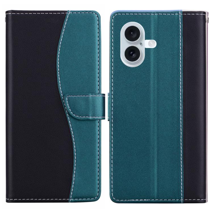 Embossed Two-Color Leather Phone Case, For iPhone 16 Plus, For iPhone 16, For iPhone 15 Pro Max
